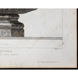 Gravure de 1865 - Cuve baptismale - 5