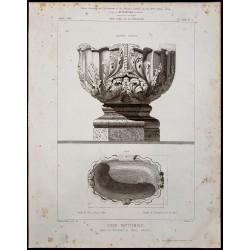 Gravure de 1865 - Cuve baptismale - 1