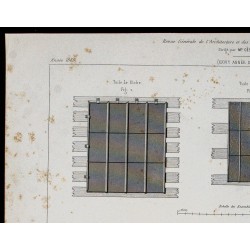 Gravure de 1865 - Tuiles en zinc - 2