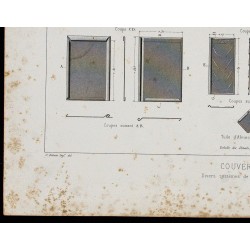 Gravure de 1865 - Tuiles en zinc - 4