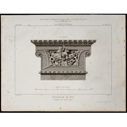 Gravure de 1865 - Chapiteau d'une porte à Pompéi - 1