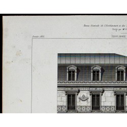 Gravure de 1865 - Hôtel rue Balzac à Paris - 2