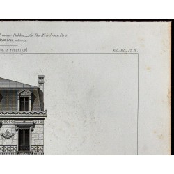 Gravure de 1865 - Hôtel rue Balzac à Paris - 3