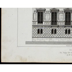 Gravure de 1865 - Hôtel rue Balzac à Paris - 4