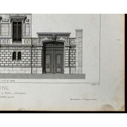 Gravure de 1865 - Hôtel rue Balzac à Paris - 5