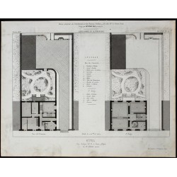 Gravure de 1865 - Plan d'un Hôtel rue Balzac à Paris - 1