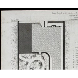 Gravure de 1865 - Plan d'un Hôtel rue Balzac à Paris - 2