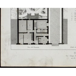 Gravure de 1865 - Plan d'un Hôtel rue Balzac à Paris - 4