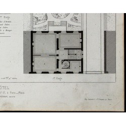 Gravure de 1865 - Plan d'un Hôtel rue Balzac à Paris - 5