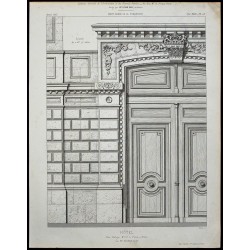 Gravure de 1865 - Porte d'un Hôtel rue Balzac à Paris - 1