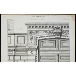 Gravure de 1865 - Porte d'un Hôtel rue Balzac à Paris - 2