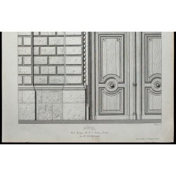 Gravure de 1865 - Porte d'un Hôtel rue Balzac à Paris - 3