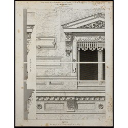 Gravure de 1865 - Façade d'un Hôtel rue Balzac à Paris - 1