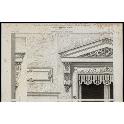 Gravure de 1865 - Façade d'un Hôtel rue Balzac à Paris - 2