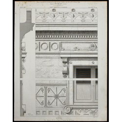Gravure de 1865 - Façade d'un Hôtel rue Balzac à Paris - 1