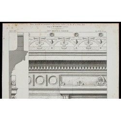 Gravure de 1865 - Façade d'un Hôtel rue Balzac à Paris - 2