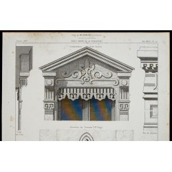 Gravure de 1865 - Détails d'un Hôtel rue Balzac à Paris - 2