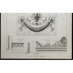 Gravure de 1865 - Détails d'un Hôtel rue Balzac à Paris - 3