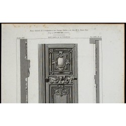 Gravure de 1865 - Porte de l'église Saint-Laurent de Paris - 2