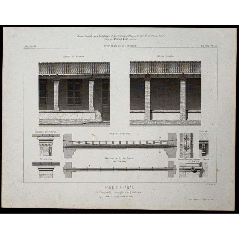 Gravure de 1865 - Asile de Braqueville - 1