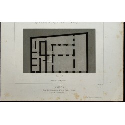 Gravure de 1865 - Plans du 11 rue du conservatoire à Paris - 3