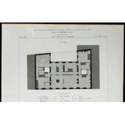 Gravure de 1865 - Plans du 11 rue du conservatoire à Paris - 2