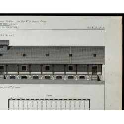 Gravure de 1865 - Entrepôt sur l'île Saint-Étienne de Melun - 3