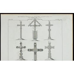 Gravure de 1865 - Croix de cimetières - 2