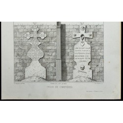 Gravure de 1865 - Croix de cimetières - 3