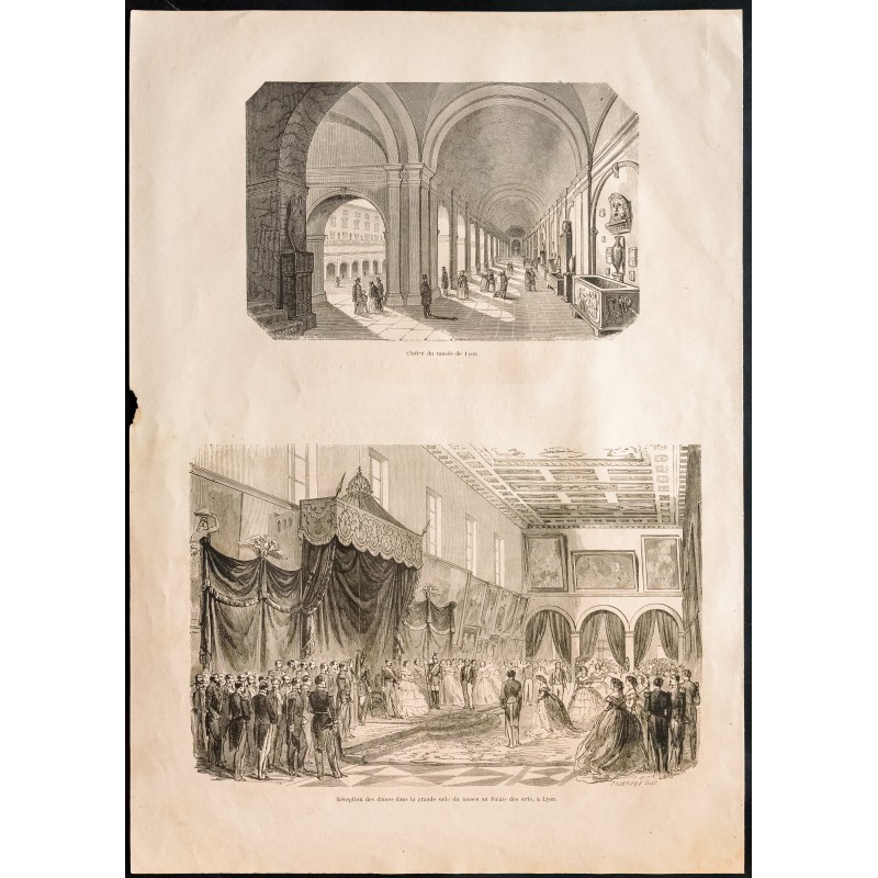 Gravure de 1860 - Lyon - Musée des Palais des Arts - 1