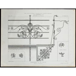 Gravure de 1865 - Serrurerie du XVIème siècle - 1