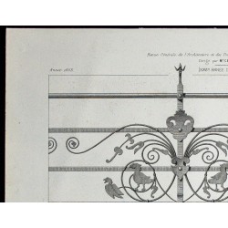 Gravure de 1865 - Serrurerie du XVIème siècle - 2