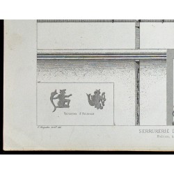 Gravure de 1865 - Serrurerie du XVIème siècle - 4