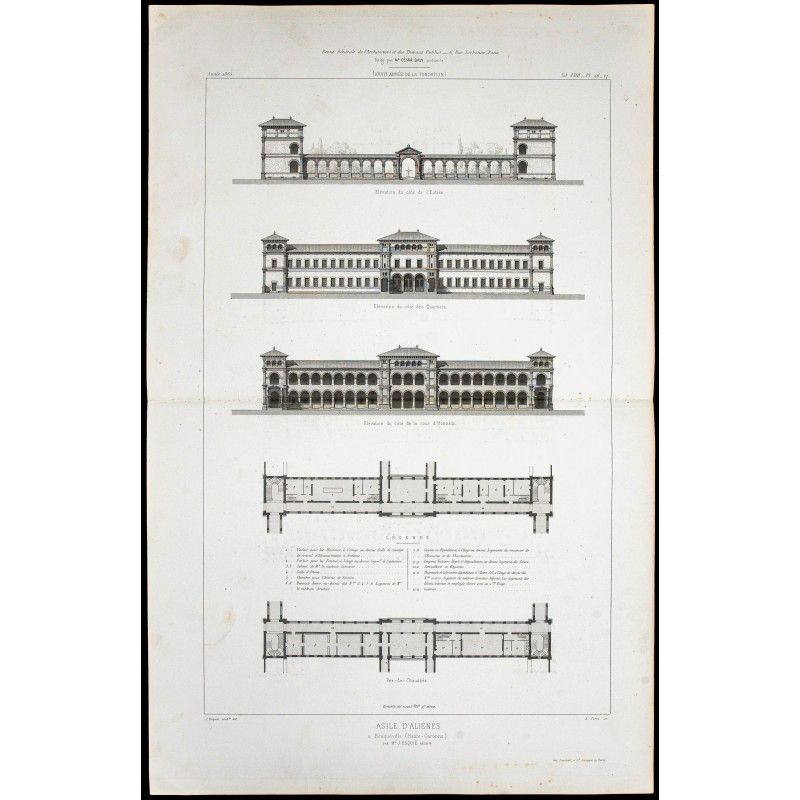 Gravure de 1865 - Asile de Braqueville - 1