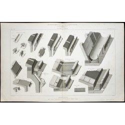Gravure de 1865 - Couverture en zinc - 1