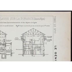 Gravure de 1908 - Centrale hydroélectrique de la Brillanne - 3