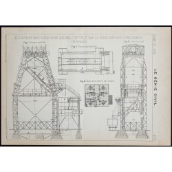 Gravure de 1907 - Élévateur-basculeur pour wagons - 1