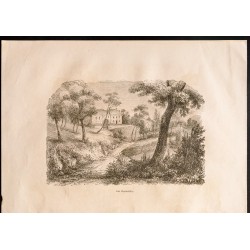 Gravure de 1860 - Charmettes & Pont St Martin & Cascade Grizy - 2