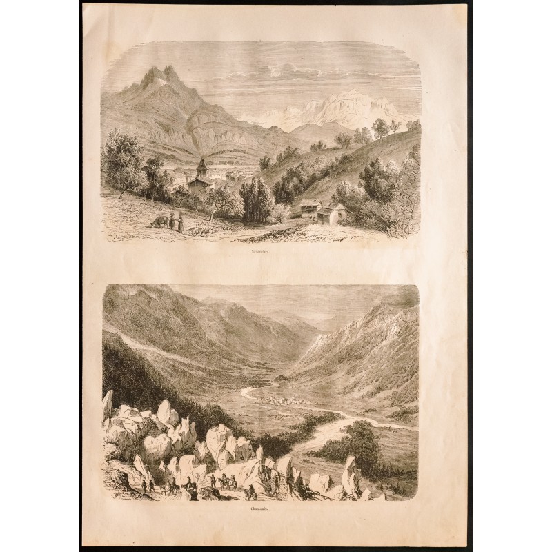 Gravure de 1860 - Sallanges & Chamonix - 1