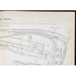 Gravure de 1907 - Usine sidérurgique de Rheinhausen - 3