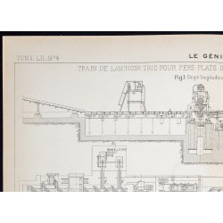 Gravure de 1907 - Train de laminoir - 2