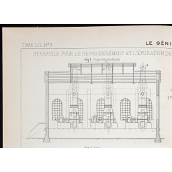 Gravure de 1907 - Refroidissement des hauts fourneaux - 2
