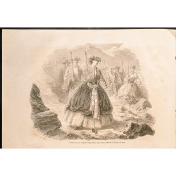 Gravure de 1860 - Chambéry & Mer de Glace & Glacier des Bossons - 2