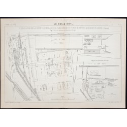 Gravure de 1907 - Usine à gaz de la Société d'Éclairage EFCM - 1