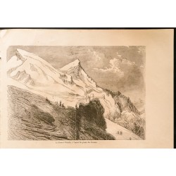 Gravure de 1860 - Chambéry & Mer de Glace & Glacier des Bossons - 3