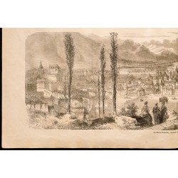 Gravure de 1860 - Chambéry & Mer de Glace & Glacier des Bossons - 4