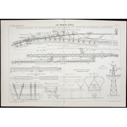 Gravure de 1920 - Port Bastide à Bordeaux - 1