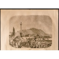 Gravure de 1860 - Grenoble et Bonneville - 2
