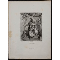Gravure de 1845ca - Portrait de Louis XIV - 1
