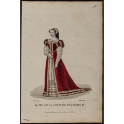Gravure de 1826 - Dame de la cour de François 1er - 1